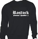 Rostock - Forever Number 1; Städte Sweatshirt schwarz, Gr. S