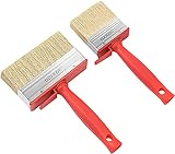 Ainiv Lasurpinselset Maler, 2 Stück Malerpinsel Wandfarbe, Flachpinsel Set 70 x 120mm&30 x 120mm, DIY Kunststoffgriff Lasurpinsel Set Flächenstreicher Pinselset für Wand Schuppen Zaun Holz Möb