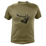 Jagd T Shirt Jagd Geschenke Hirsch (M,303, Grün)