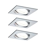 Paulmann Einbauleuchte LED Nova eckig 6,5W GU10 Alu IP23 sprühwassergeschützt 3er-Set schwenkb