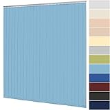 Lamellenvorhang nach Maß Vertikaljalousie 127 mm für Tür und Fenster viele Farben Maßanfertigung Jalousie Lamellen Rollo Wand- und Deckenmontage (Breite 80,1-100 cm x Höhe 240,1-250 cm, Hellblau)