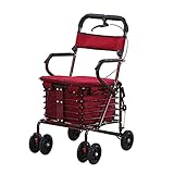 FHISD Einkaufswagen Einkaufswagen Senioren Trolley Scooter Gehhilfe Sitzen und Klappen Einkaufswagen Trolley Home Climbing C