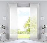 Gardinenbox 2er Set Schiebegardinen »Nizza« Baumwoll-Voile Halbvoile HxB 245x60 cm Creme Transparent Flächenvorhang mit Paneelwagen und Beschwerungsstange, 2019032-2