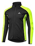 INBIKE Fahrradjacke Herren Winter Wasserdicht Atmungsaktiv Laufjacke Softshelljacke Jungen Regen Jacke Übergangsjacke Leicht Frühling Herbst Winter Outdoor-Sportarten Fahrrad Radsport Grün Schwarz L