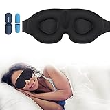 Schlafmaske Damen und Herren Schlafmaske 100% Dunkelheit 3D Hautfreundliche Augenmaske zur Konturverbesserung Verstellbare Augenmuscheln Perfekte Schlafmaske für leichten Schlaf Mittag