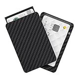 pitaka MagEZ Wallet 2 Pro Magnetisch Carbon Handy Kartenhalter Kompatibel mit MagSafe, Ultraleicht RFID Blockierung Smartphone Wallet, Klebend Magnet Card Holder aus Kohlefaser (Schwarz)