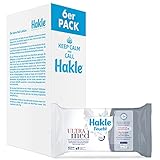 Hakle Feucht ULTRA med im 6er-Pack (6 x 42 Blatt), pflegendes feuchtes Toilettenpapier, hautverträgliche feuchte Tücher, schnell wasserlösliche Feuchttü