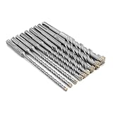 XUJIE 9 Stück SDS Plus Bohrer Set Steinbohrer Sechskant Schaft Hammerbohrer 160mm Kompatibel mit Beton Wand Ziegel Block Mauerwerk Lochsäge Elektrische Hammerbohrer Bohrer 5 6 8 10 12 14