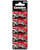 10 Camelion AG10 / LR54 / 189/389 / LR1130 Knopfzelle Alkaline Alkali Batterie, 10-er Pack, Lange Haltbarkeit (Haltbarkeitsdatum markiert)