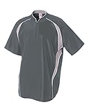 Baseball/Softball 1/4-Reißverschluss 2-farbig Warm Up Jacke Windbreaker (6 Farben, 10 Jugend/Erwachsene), Herren Damen, Graphit/Weiß, Erwachsene M
