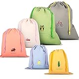 KidsPark 6 Pcs Turnbeutel Sportbeutel, wasserdichte Drawstring Bag Polyester Kordelzugbeutel Kinder Taschen Sport Beutel Gym Sack Juteb