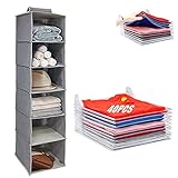 T-Shirt Organizer, Kleiderschrank Hängeregal, Nifogo Grau Hängeaufbewahrung, Organizer Für Kleidung, Für Den Kleiderschrank, Platzsparend und Faltbar, Für Familienaufbewahrung(41PCS)