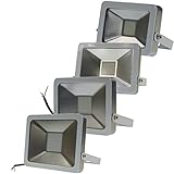 4er SET LED-Strahler 10W 20W 30W 50W für den Außenbereich und Innenbereich IP65 Wandstrahler Außenlampe Außenstrahler Fluter Deckenstrahler Strahler Garagenstrahler Scheinw