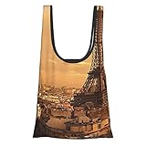 VimcustomPr Eiffelturm-Dekor-Kollektion, Sonnenuntergang, alte Gebäude, Turm, Dach, Urlaub, Flitterwochen, Reise, einfarbig, Kunst, wiederverwendbar, umweltfreundlich, Eink