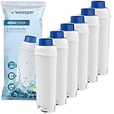 Wessper Kaffeemaschinenwasserfilterersatz Kompatibel mit DeLonghi DLSC002, SER3017 & 5513292811 - einschließlich Versionen der ECAM, ESAM, ETAM Serie (6er Pack)