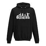 Hoodie Evolution Walking Dead TWD Zombie Rick Lori Fox 10 Farben Herren XS - 5XL Comic Adaption Serie Film Movie Apokalypse Survival, Größe:S, Farbe:schwarz - Logo W