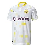 PUMA Jungen BVB Third Shirt Replica SS Jr w/Evonik w/o Opel T White, 152
