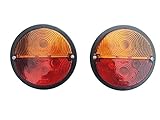 2x Rückleuchte mit Blinker RUND ⌀132 Rücklicht Schlepper Oldtimer Trecker SET