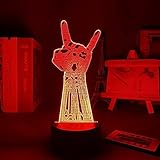 JYDNBGLS 3D-Beleuchtung, Punk-Stil, Schlafzimmer-Dekoration, Nachtlicht, LED, Farbwechsel, berührungsempfindlich, Acryl, Johnny Silverhands LED-Nachtlicht Geschenk