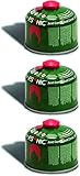 RSonic Schraubventilkartusche, Camping-Gas Butan-Propan/Ventil Gas Kartusche für Campingkocher, Gaskartusche mit Schraubventil Gewinde 100g-230g-450g (3 x 230g)