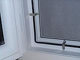 Fliegengitter- Fenster- Mücken- Insektenschutz- Alu- Weiss optimal für Rolläden (100cm x 150cm, 16mm Einhängewinkel)