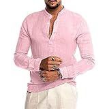 NP Herren Lässige Bluse Langarm Sommer Button-Down-Hemden für M