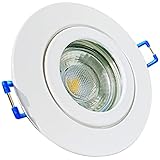 LED Bad Einbaustrahler 230V inkl. 7 x 5W LED LM Farbe Weiß IP44 LED Deckenspots Aqua 3000