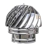 Kaminaufsatz Drehend Schornsteinaufsatz  Regenhut Dachhaube'Inox' Schornsteinabdeckung Kaminhut (180mm)