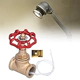 XQAQX 1/2-Zoll-Absperrventil,Licht-Absperrventil,Wasserrohr-Lampenschalter,Vintage Steampunk 1/2-Zoll-Absperrventil-T-Stück Industrieller Lichtschalter mit Draht für R