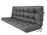 Sitzkissen Bankkissen Bankauflage für Gartenbank Kissen für Hollywoodschaukel Outdoor / Indoor, Breite - 140x49 cm und Rückenlehne 140x56 cm - Grap