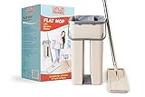 UMUZI CLEANING Set Wischmopp & Putzeimer, 2 in 1 Bodenwischer & Eimer mit Spritzschutz, Flachmopp mit Mikrofaser 1x Pad, Waschbarer Flachw