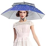 BSTCAR Regenschirmhut Faltbarer Regenschirm Sonnenschirm Hut Fischerhut Strandschirm Stirnband,Perfekt für Wandern, Radfahren, Angeln, Campingausflüge, Fotografieren, Grillen, Garten, S
