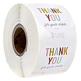 Aufkleber mit Aufschrift 'Thank You for Your order', 3,8 cm, mehrfarbig, 500 Stück
