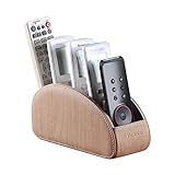 Fernbedienungshalter aus Leder, für Sessel, TV-Fernbedienung, für Tisch, 5 Fächer, Bürobedarf, Schreibtisch-Organizer, Aufbewahrungsbox für TV, DVD, Blu-Ray, Media-Player, Heizungsregler (Grain)