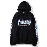 zhaojiexiaodian Herren Hoodie, Casual Hoodie Pullover Hip Hop Street Style Sweatshirt Unisex Langarm Kapuzenpullover, Pullover, Sweatshirt (schwarz, L)