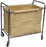 YLKCU Abnehmbare Taschen mit Wäschekörbe Wäschekörbe-Aufbewahrungswagen Multifunktions-tragbarer Trolley-Leinenkorb für Hotel-Lobby-Zimmerservice-Wagen (Farbe : Beige)