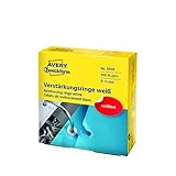 AVERY Zweckform 3508 Lochverstärker selbstklebend 500 Stück (Ø13mm, Lochverstärkungsringe auf Rolle, permanent haftende Ringverstärker, Ringlochverstärker fürs Abheften, reißfeste Folie) weiß