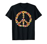Peace Love 60er 70er Jahre Flower Power Hippie Outfit T-S