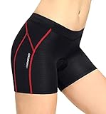 aquota Fahrradunterhose Damen Radunterhose Fahrradhose Fahrrad Unterhose Radlerhose Unterwäsche mit 4D Sitzpolster Kurz Atmungsaktive Schnelltrocknende Stoßfeste,XXL,R