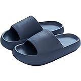 Geweo Badeschlappen Herren/Damen Kissenrutschen Pantoffeln Sommer Pantoletten Dusch-Badeschuhe Schlappen Badelatschen Rutschfeste Hausschuhe Home Slippers Strand Sandale Unisex Marineblau 42/43EU