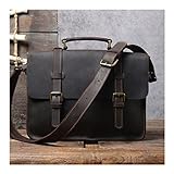 KJYR Männer Brown Business Aktentasche mit Aufbewahrungstasche, 14-Zoll-wasserdichte Leder-Laptoptasche mit Crossbody-Schultertasche-Design Hohe Kapazität (Color : Brown, Größe : 14 inchs)