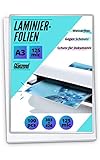 100 PREMIUM Laminierfolien DIN A3 - Hochglänzend - 2 x 125mic (250 mic)