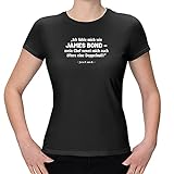 T-Shirt James Bond - Jana aus Kassel James Bond Geheimagent 007 15 Farben XS-3XL Chef Arbeit lustige Sprueche Witz Fun Satire Rede, Farbe:schwarz - Logo Weiss, Größe:3XL