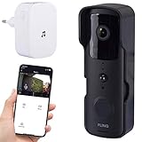 FlinQ Smart WLAN Türklingel mit Kamera und Sprechanlage - Full HD Video türklingel 1920x1080 - Drahtlos über WLAN 2.4G - P52 Wasserdicht - mit Bewegungsmelder und LED N