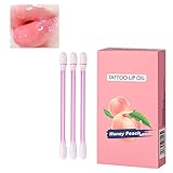 20 Stück/Set Cotton Swab Lippenstift, Einweg-Antihaft-Tasse Flüssiger Lippenstift, Lipgloss-Kit, Langlebiger Wasserdichter Flüssiger Antihaft-Lippenstift, Leicht zu Tragen (Pfirsich)