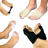 ValgoFit® Hallux Valgus Korrektur Set - DERMATEST: SEHR GUT - mit Korrektur Schiene - Bunion-Socken - Zehenspreizer Silikon - Zehentrenner - Fußkorrek