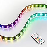 EZDIY-FAB adressierbare RGB LED Streifen mit Magnet für PC-Computergehäuse, mit Fernbedienung (kompatibel mit ASUS Aura Sync, und MSI Mystic Light Sync) - 2 Pack 40