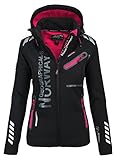 Geographical Norway Damen Softshell Funktions Outdoor Regen Jacke Sport (XL, Schwarz)