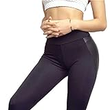 SSScok Sport Leggings Damen hohe Taille Yoga Hose Ladies Tech Mesh Sport Leggings, Lange Damen Fitnesshose mit halbtransparenten E