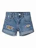 NAME IT Girl Jeansshorts Slim Fit Paillettenverzierung 134Medium Blue D